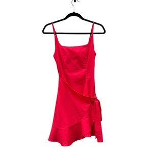 Princess Polly Love Lane Mini Dress Red Wrap Style Ruffle NWT 0